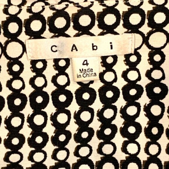 CAbi Du Jour #298 Jacket Cropped Blazer Sz 4 Black White 3/4 Sleeve Cotton 266D - Picture 8 of 10